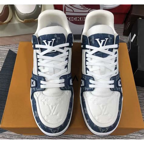 louis vuitton trainers blue and white|Louis Vuitton trainer sneaker price.